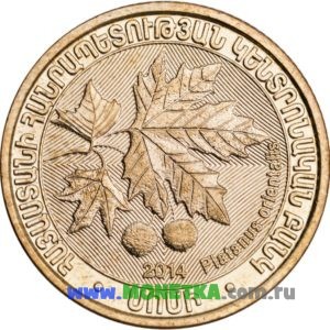 Монета Армения 200 драмов 2014 Platanus orientalis (Платан восточный) для коллекционеров-нумизматов на сайте MONETKA.com.ru