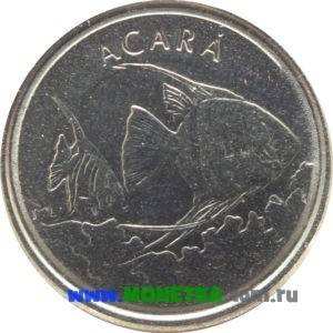 Монета Бразилия 1000 крузейро (cruzeiros) 1993 Рыба Acara для коллекционеров-нумизматов на сайте MONETKA.com.ru