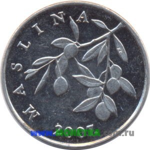 Монета Хорватия 20 липы (lipe) 2003 Олива европейская (Olea europaea, Maslina) для коллекционеров-нумизматов на сайте MONETKA.com.ru