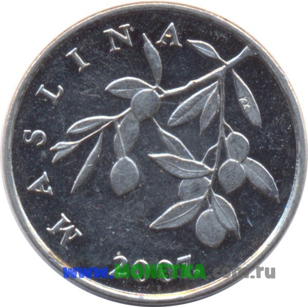Монета Хорватия 20 липы (lipe) 2003 Олива европейская (Olea europaea, Maslina) для коллекционеров-нумизматов на сайте MONETKA.com.ru