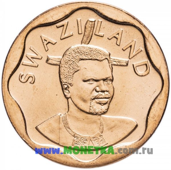 Монета Свазиленд 10 центов (cents) 2011 Сахарный тростник/Король Свазиленда Мсвати III (Saccharum officinarum/Mswati III) для коллекционеров-нумизматов на сайте MONETKA.com.ru
