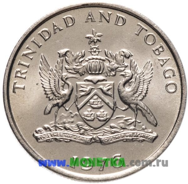 Монета Тринидад и Тобаго 25 центов (cents) 2008 Цветок Чаконии (Warszewiczia coccinea или Chaconia) для коллекционеров-нумизматов на сайте MONETKA.com.ru