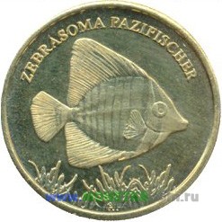 Монета Индонезия (Малуку, Молукку) 5 рупий (rupees) 2017 Зебрасома (Zebrasoma razifisher) для коллекционеров-нумизматов на сайте MONETKA.com.ru