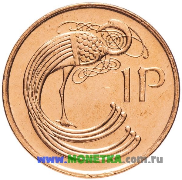 Монета Ирландия 1 пенни 1996 год Декоративная птица (без видовой принадлежности) для коллекционеров-нумизматов на сайте MONETKA.com.ru