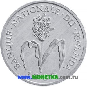 Монета Руанда 1 франк (franc) 1985 год Растение Просо (Panicum) для коллекционеров-нумизматов на сайте MONETKA.com.ru