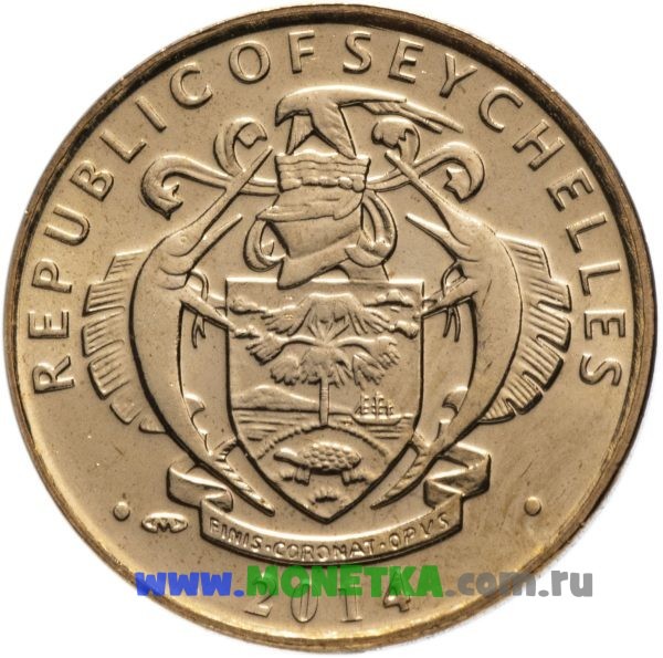 Монета Сейшельские острова 1 цент (cent) 2004 год Красный мангровый краб (Pseudosesarma moeshii) для коллекционеров-нумизматов на сайте MONETKA.com.ru