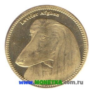 Монета Сомалиленд 5 шиллингов (shillings) 2019 год Собака породы Афганская борзая (Афган) (Levrier Afghan) для коллекционеров-нумизматов на сайте MONETKA.com.ru
