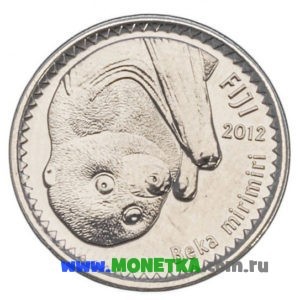 Монета Фиджи 10 центов (cents) 2012 год Фиджийская летучая лисица (Beka Mirimiri) (Pteropus) для коллекционеров-нумизматов на сайте MONETKA.com.ru