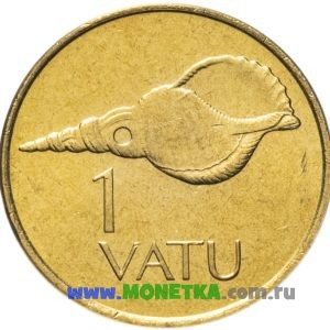 Монета Вануату 1 вату (vatu) 2002 год Океанический брюхоногий моллюск (Стромбиды, стромбусы) (Strombidae) для коллекционеров-нумизматов на сайте MONETKA.com.ru