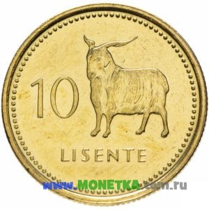 Монета Лесото 10 лисенте (lisente) 2018 год Ангорская коза (Кемельская коза) для коллекционеров-нумизматов на сайте MONETKA.com.ru