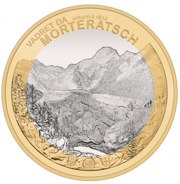 Ледник Мортерач на 10 швейцарских франках